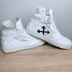 Off-White “Cup Sole 3.0” White High Top Sneakers Shoes Italy Size 38 / 7.5 US